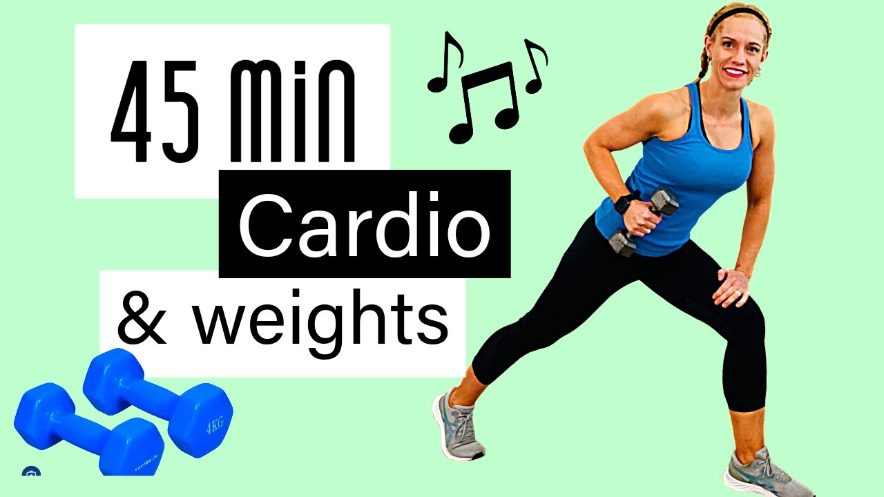 45 min Full Body 🔥 HIIT with Dumbbells & Low Impact Aerobics - YouTube