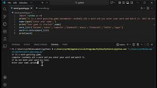 Word guessing game full practice on python