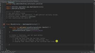 [Android 014] Creating a Calculator App: Writing Pseudo-code and Linking Elements in Android Studio screenshot 2