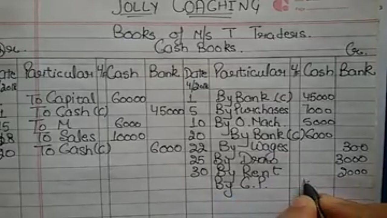 #16 DOUBLE COLUMN CASH BOOKBANK COLUMN CASH BOOK for 16th class in Hindi  by JOLLY Coaching