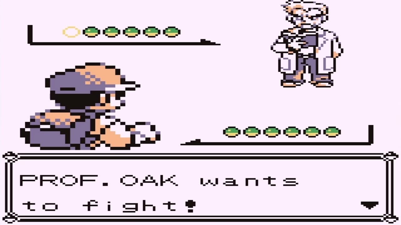 Pokemon Red and Blue - Secret Boss Battle vs. Professor Oak