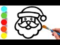 Santa claus christmas compilation 2 drawing painting and coloring for kids  toddlers  kids songs