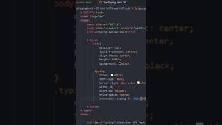 HTML | CSS Text typing Animation #shorts #coding #htmlcss #animation