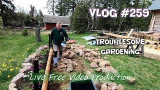 Half log flower bed, Granite footpath. Vlog #259 - S5