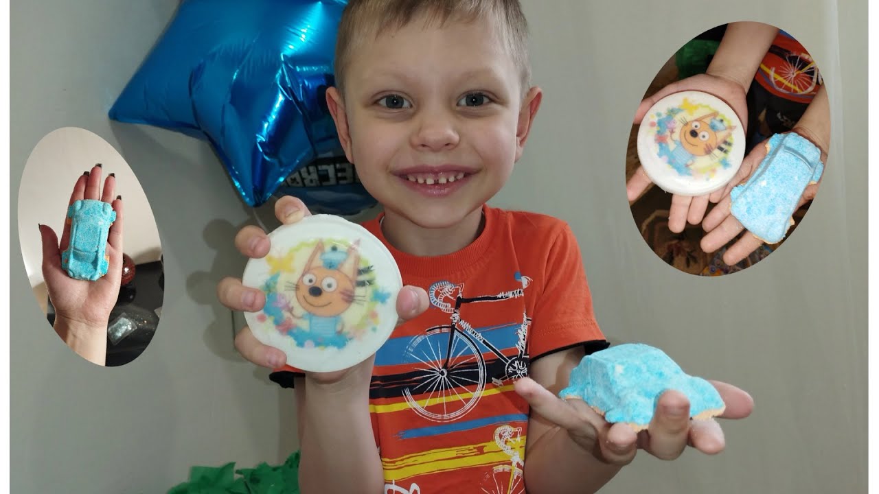 Делаем мыло 3 кота и бомбочки для ванны в виде машинки и мотоцикла 🎉 ...