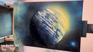 MAG-nificent! Spray paint planet on canvas