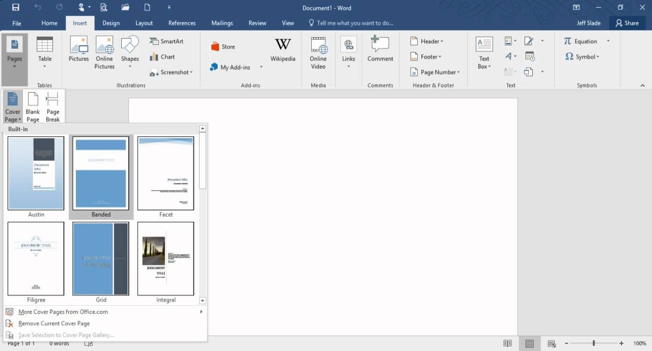 How to insert a cover page YouTube