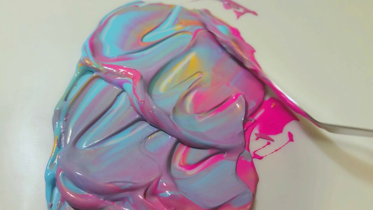 Unicorn Color Therapy #1 - Paint Mixing with a Palette Knife ASMR - YouTube