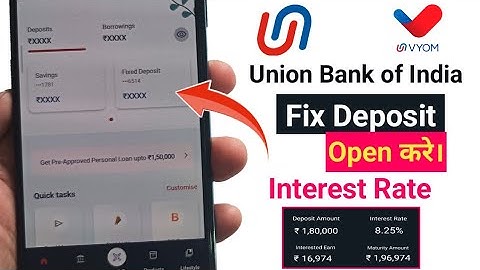 union Bank india- vyom apps se fix deposit account kaise open kare | u-mobile banking