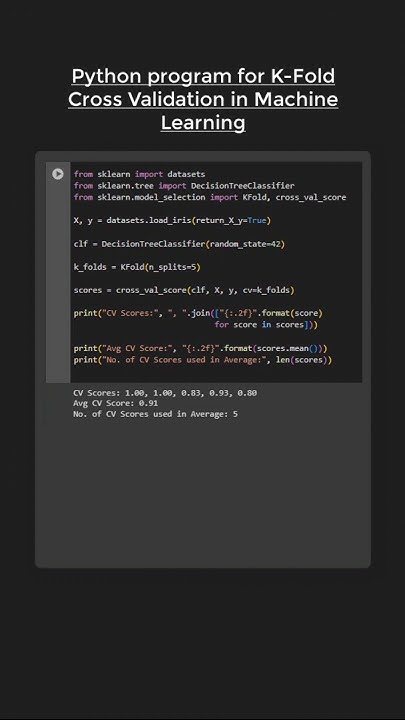 K-Fold Cross Validation for Machine Learning in Python 😎🆒😱 #pythonshot ...