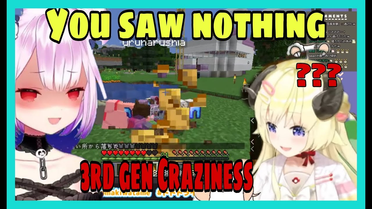 Tsunomaki Watame Can't Catch a Break At Uruha Rushia Misbehaviour | Minecraft [Hololive/Eng Sub]