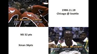 Michael Jordan vs Xavier McDaniel - Great Duel (1989.11.18)