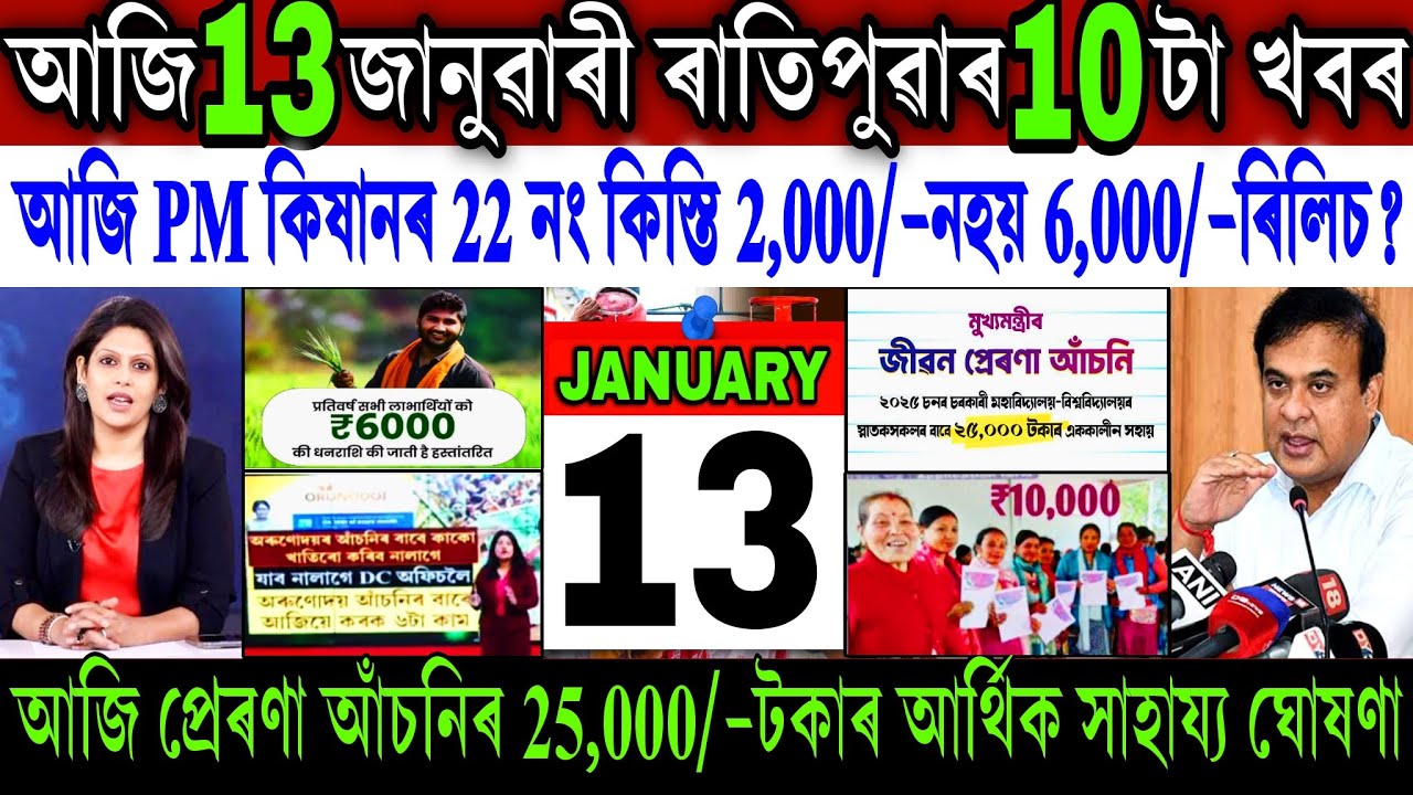 Assamese News Today 13 January 2026 || Just PM Kisan ₹-6,000 Biggest Update || Perrona || Shopping