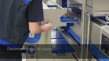 How to remove the bottom tool on a SEALPAC Traysealer using the tool trolley | Step-by-step tutorial