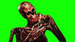 Skeleton Smoking Green Screen