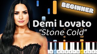Demi Lovato Stone Cold Piano Tutorial! (Beginner)