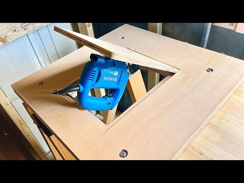 簡易卓上糸鋸盤をジグソーで作る - YouTube