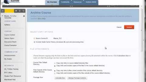 Archive a Course in Blackboard