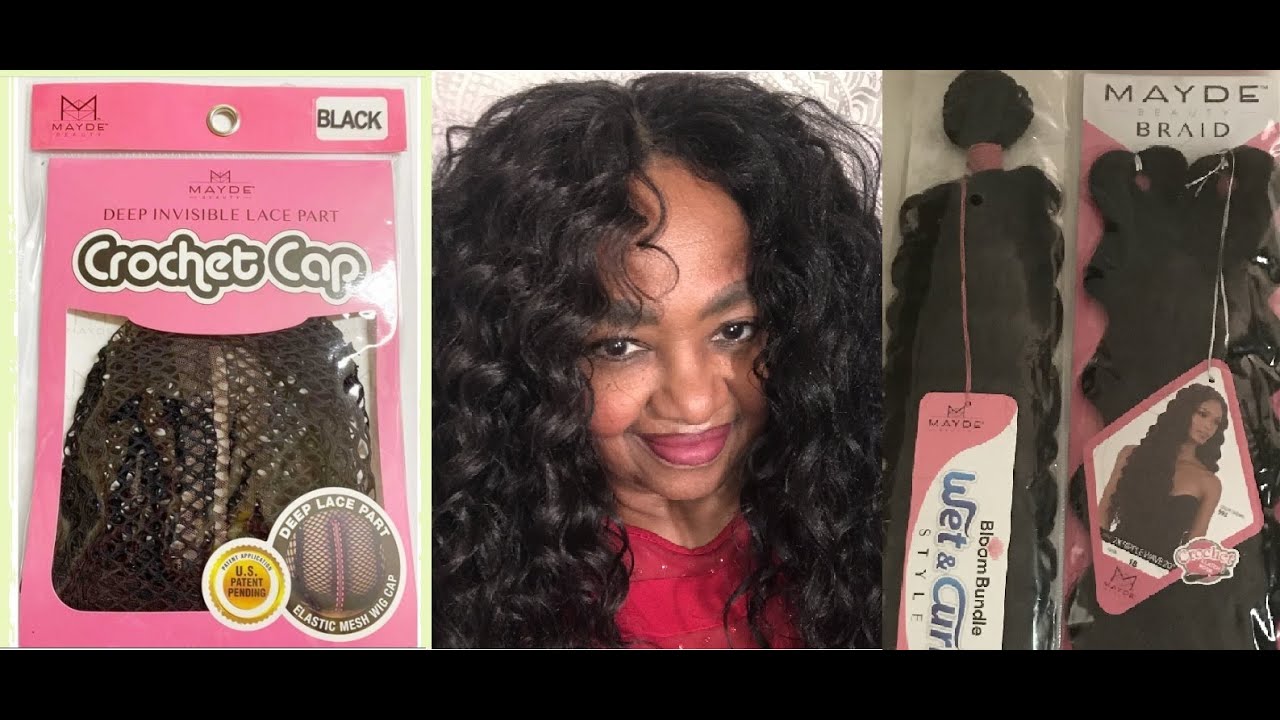 MAYDE BEAUTY WET N CURLY WEAVING WITH CROCHET BRAIDS LACE FRONT DIY WIG