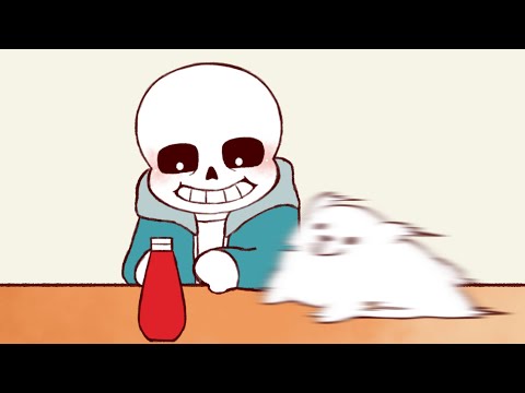 【手描き】「ケチャップが取れないサンズ」のループアニメ【Undertale】
