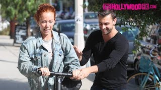 Kendra Wilkinson Rides A Bird Scooter With A Mystery Man After A Pizza Date At Damores 9.20.18
