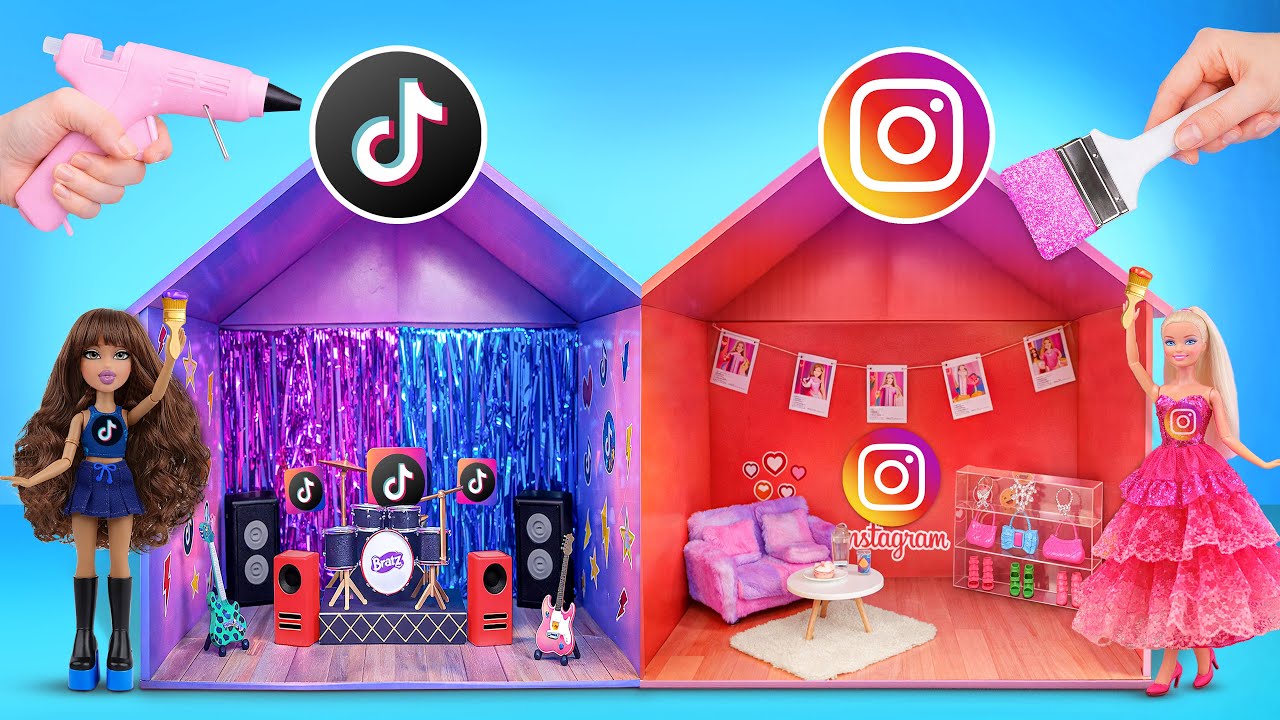 We Build Amazing Social Media Doll House ❤️ BARBIE Vs BRATZ Challenge by DiLi World
