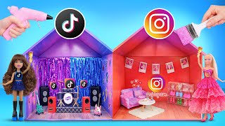 We Build Amazing Social Media Doll House Barbie Vs Bratz Challenge By Dili World