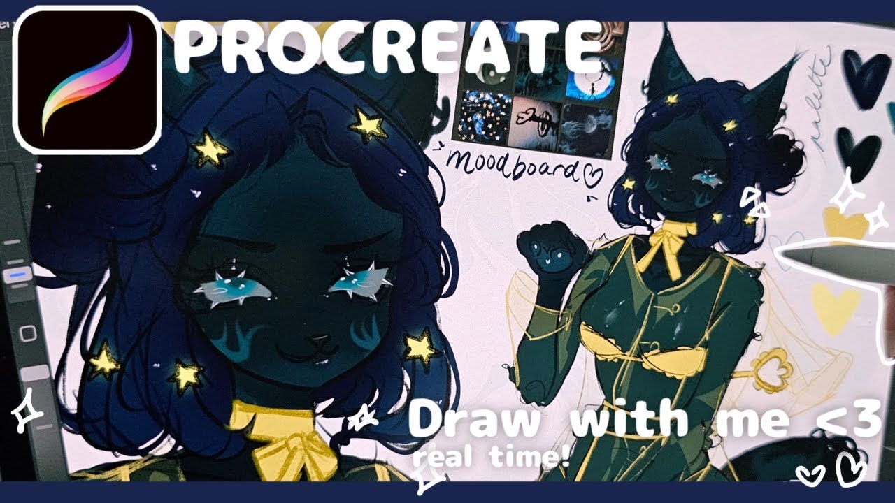 draw with me ˚｡⋆ full procreate process [real time + chill music ...