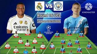 Head To Head Line Up Real Madrid vs Manchester City Round Of 16 UCL Season 2025/2026