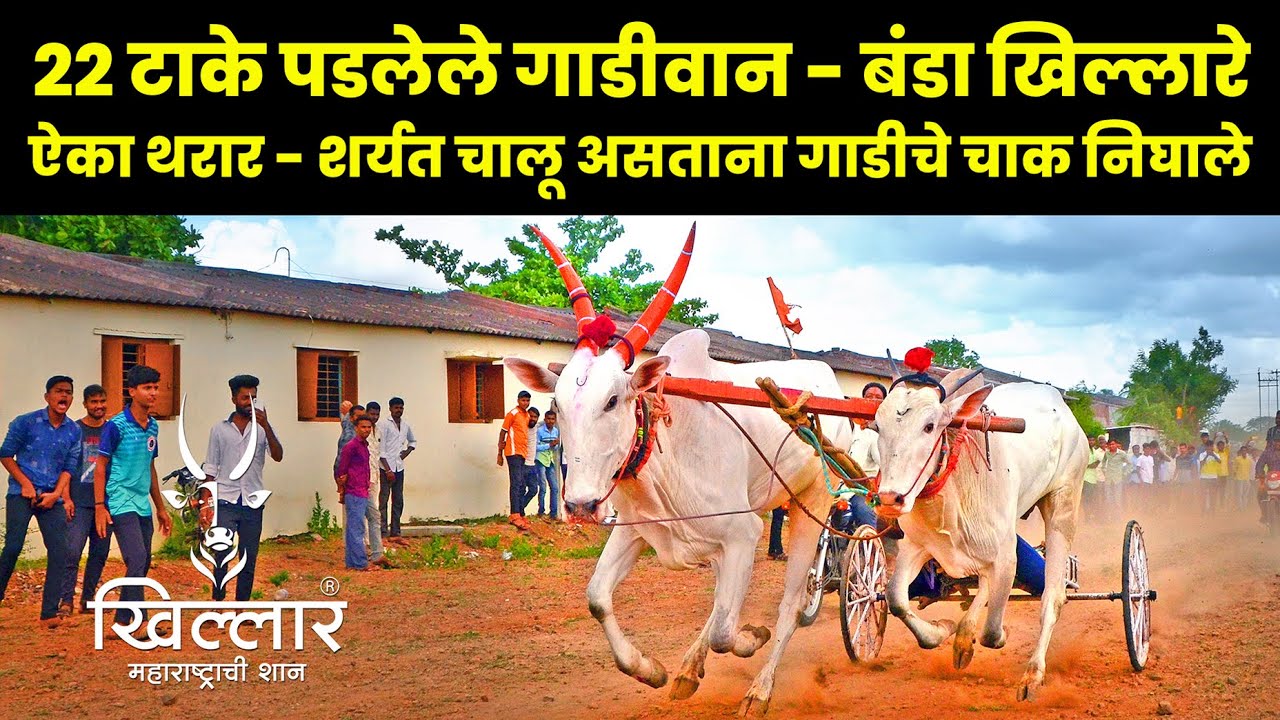 बंडा खिल्लारे । ऐका थरार - शर्यत चालू असतांना गाडीचे चाक निघाले | Khillar Maharashtrachi Shaan 2022