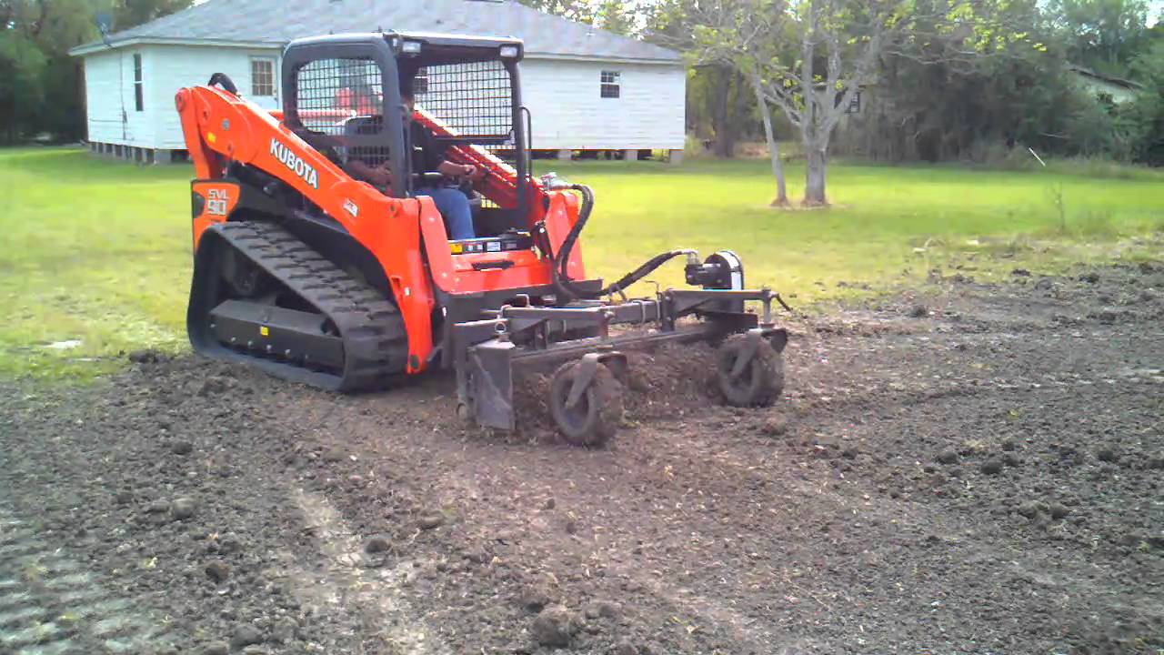 Kubota SVL90 & Harley Rake YouTube