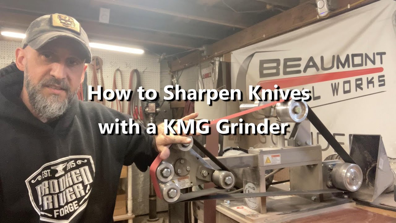 How to Sharpen Knives with a KMG Grinder by Tommy Matthews