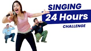 SINGING FOR 24 HOURS WITH MY BROTHER & SISTER CHALLENGE | Rimorav Vlogs