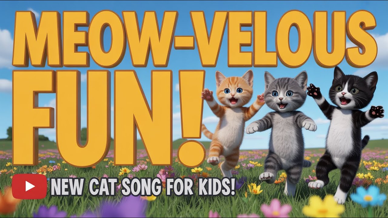 Cute Kitten Dance Song for Kids Happy Meow Meow Nursery Rhymes and Fun Learning Music