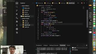 binary search and linear search in python with practice question