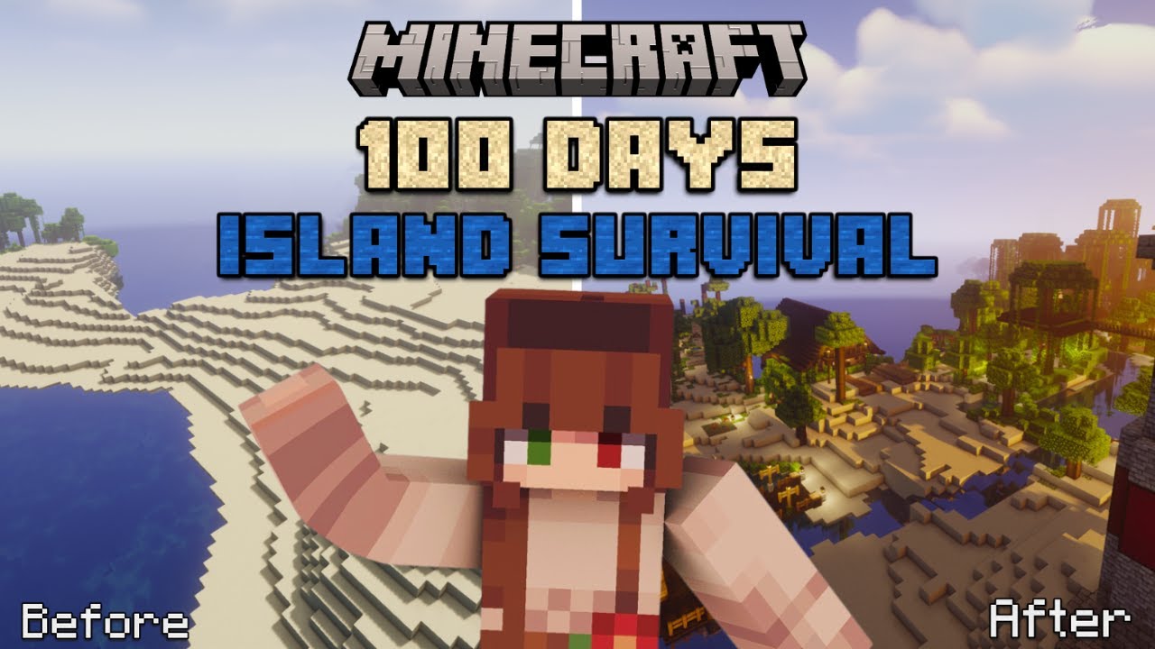 I Survived 100 DAYS On a DESERTED ISLAND in Minecraft - YouTube