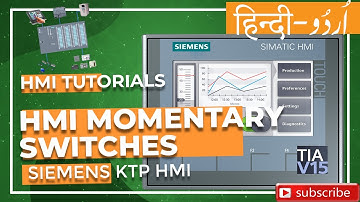 Siemens KTP HMI Lesson 2 - How to create Momentary Switches Push Buttons in HMI (WinCC TIA Portal)