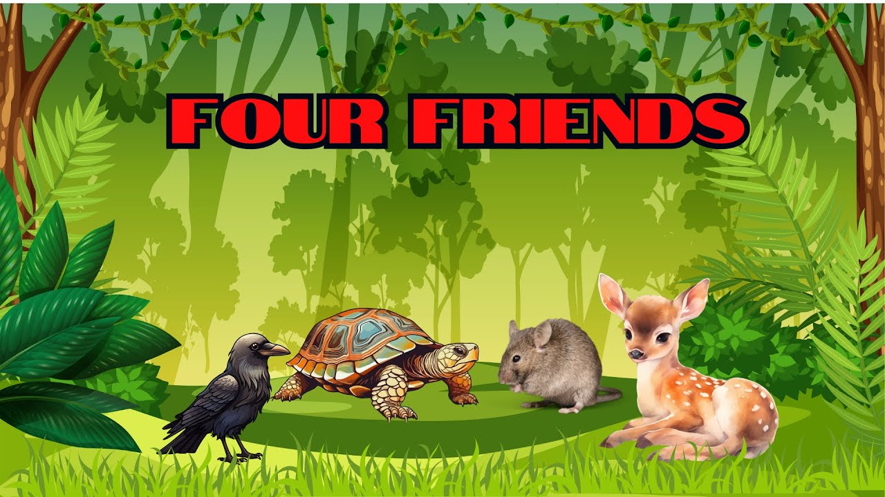 Four Friends And The Hunter | English Cartoon | Moral Stories | | - YouTube