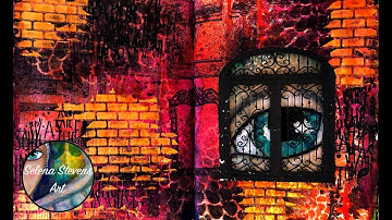 Peekaboo - Cut Out in a Mixed Media Art Journal Page