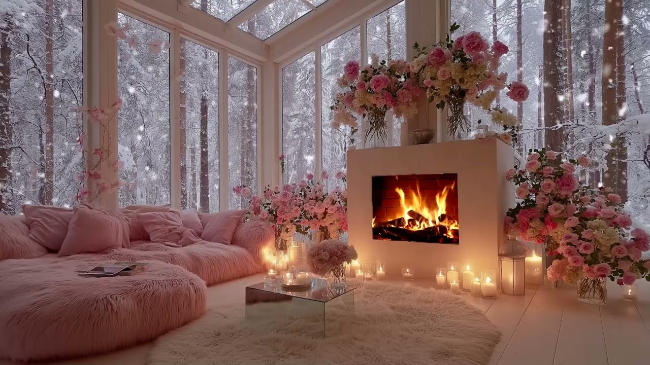 Last Snow Night — soft snow drifting through cold wind, warm lights glowing in stillness