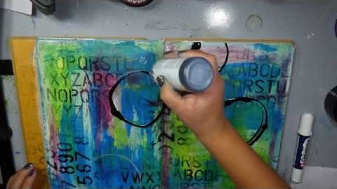 Graphic Mixed Media Art Journal with Ranger Dylusions Paints