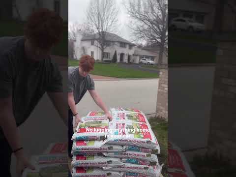 With FREE 2 day delivery, here’s what it looks like to get SIXTY bags of soil dropped off at home.