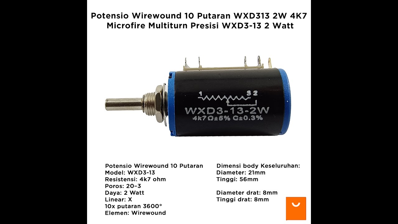 Lotto 5 Potenziometri Multigiro WXD3-13-2W 100 Ohm - Nuovi Componenti Elettronici
