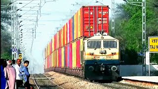 भारत का एकमात्र दो मंजिला कंटेनर रेलवे मार्ग:- DOUBLE vs Single Stack Container train?? WDG-4 Power