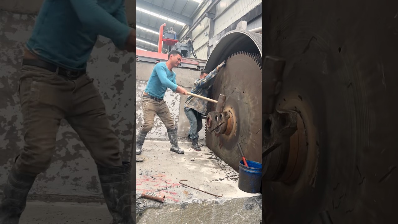 Have You Ever Seen a Stone Cut Like This? Giant Blade in Action!