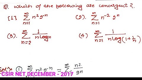 CSIR NET DECEMBER 2017 | CONVERGENT DIVERGENT PROBLEM