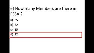 Multiple Choice Questions on Food Safety & Standards Act, 2006 & FSSAI | MCQ |