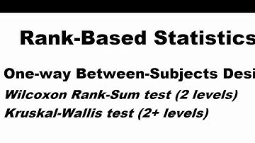 Non parametric statistics using ranks