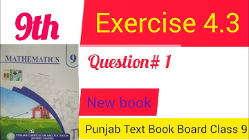 9th class math chapter 4 exercise 4.3 Question 1(i, ii, iii) | new syllabus 2025 Penjabboard newbook