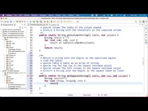 Java JEM23GA1P1e Check partial Sudoku - Check squares